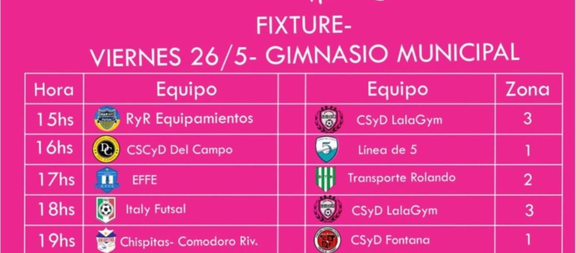 FIXTURE VIERNES GIMNASIO MUNICIPAL